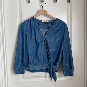 Madewell Denim Wrap Top